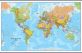 Large World Wall Map Political (Hanging bars)