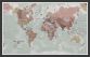 Medium Executive World Wall Map Political (Wood Frame - Black)