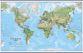 Large World Wall Map Environmental (Rolled Canvas with Hanging Bars)