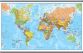 Medium World Wall Map Political (Rolled Canvas with Hanging Bars)