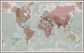 Huge Executive World Wall Map Political (Pinboard & framed - Silver)