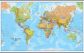 Huge World Wall Map Political (Rolled Canvas with Hanging Bars)