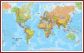 Large World Wall Map Political (Pinboard & framed - Dark Oak)