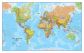 Large World Wall Map Political (Wood Frame - White)