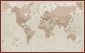 Huge Antique World Map (Pinboard & framed - Dark Oak)