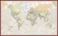 Huge Classic World Map (Pinboard & framed - Dark Oak)