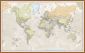 Large Classic World Map (Pinboard & wood frame - Teak)