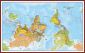 Huge Upside Down World Wall Map Political (Pinboard & framed - Dark Oak)