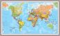 Medium World Wall Map Political (Pinboard & framed - Silver)