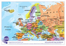 Politically coloured World map