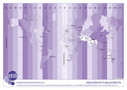 World map with time zones